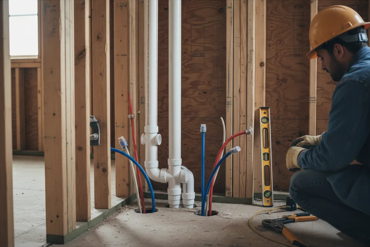 Drain and supply rough-in during Leak Detection in Susanville