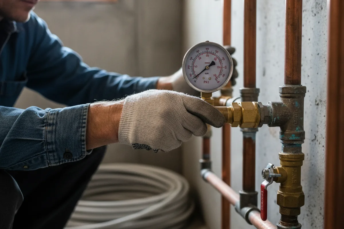 Pressure testing a repaired line during Water Line Repair in Susanville